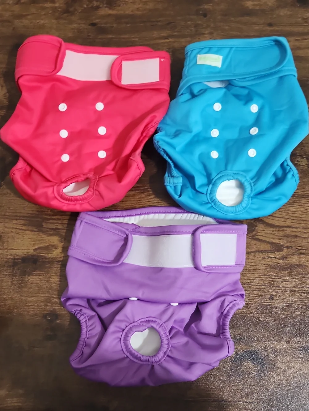 Adjustable Reusable Dog Swim Diaper - Pink, Blue & Purple